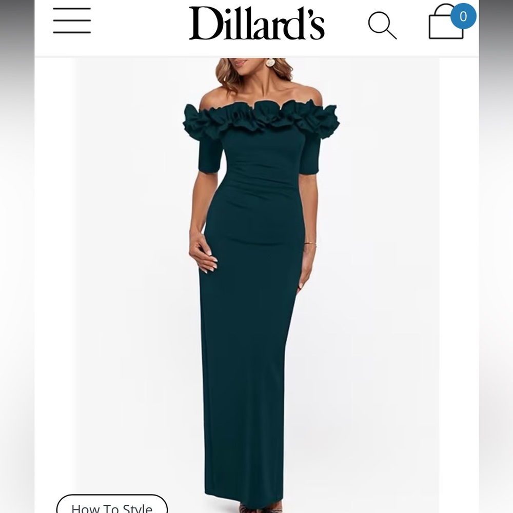 XSCAPE Brand- Beautiful Pine colored & only worn once formal dress